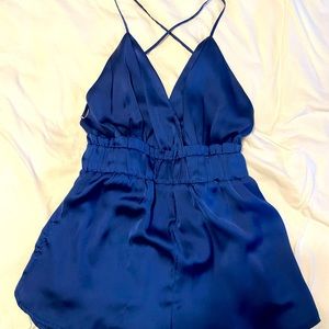 Royal blue, silky romper